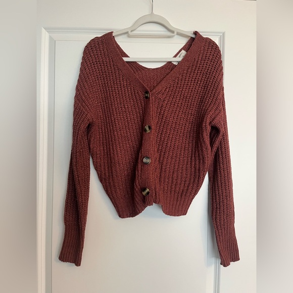 Jessica Simpson Sweaters - Jessica Simpson Brick Red Knit Cardigan